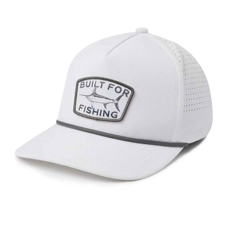 Pelagic Upswell Swordie Mid Crown Trucker Hat - White