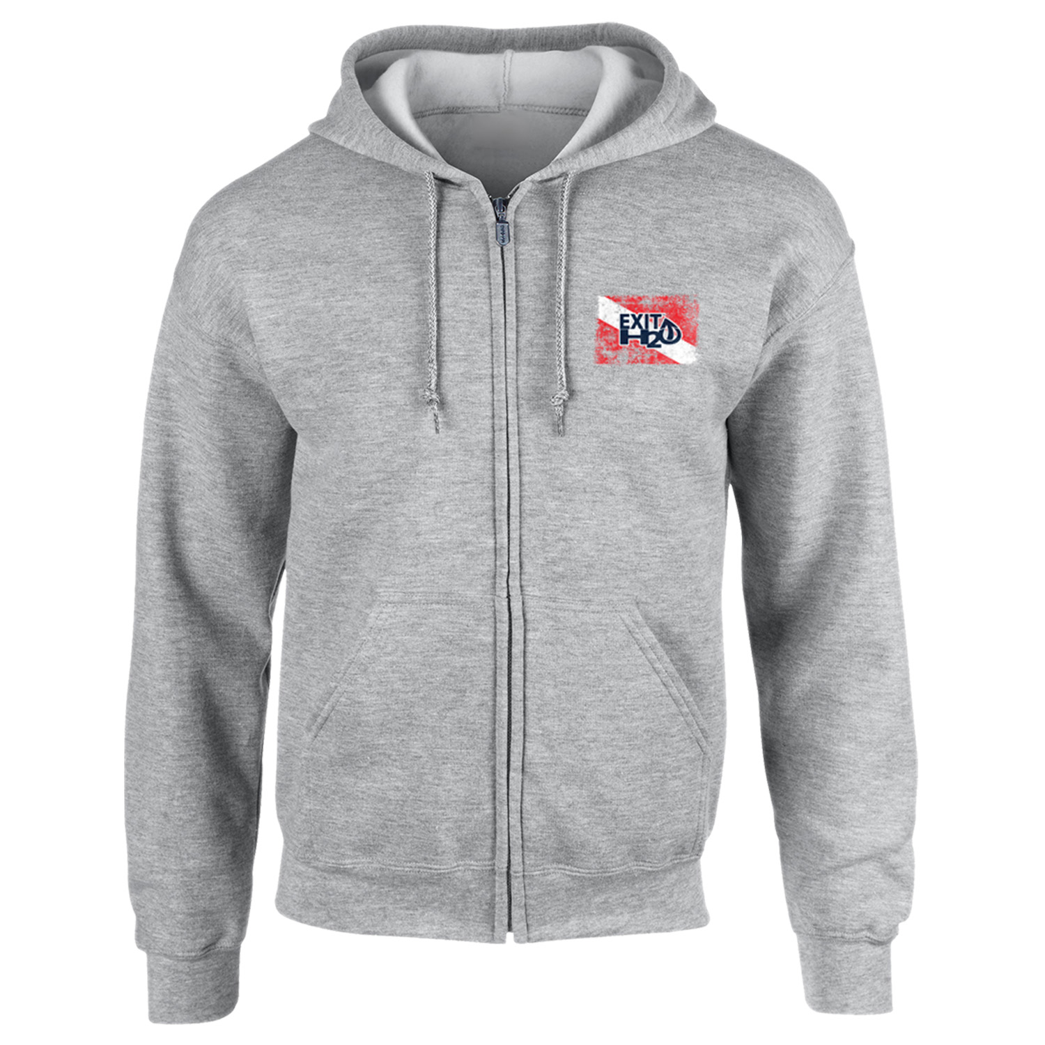 EXIT H2O Zip-up Dive Flag Hoodie - Front