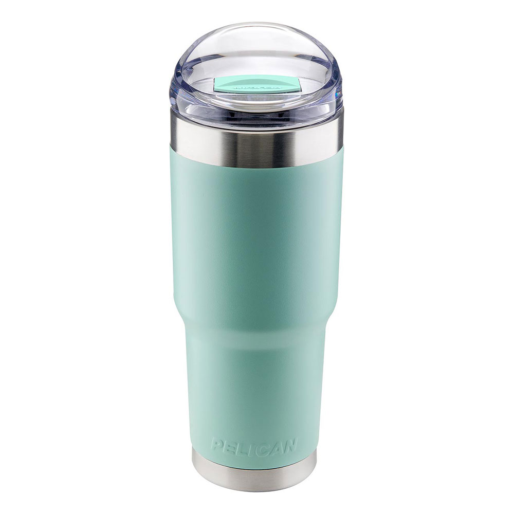 Pelican Stainless Steel Insulated Travel Mug Tumpler w/ Side Closure 32 OZ  Silver 