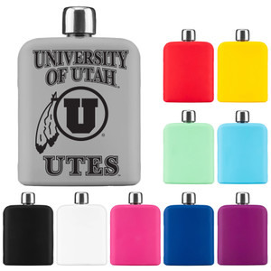 6oz. Glass Hip Bottle with Silicone sleeve 6oz. Glass Hip Bottle with Silicone sleeve