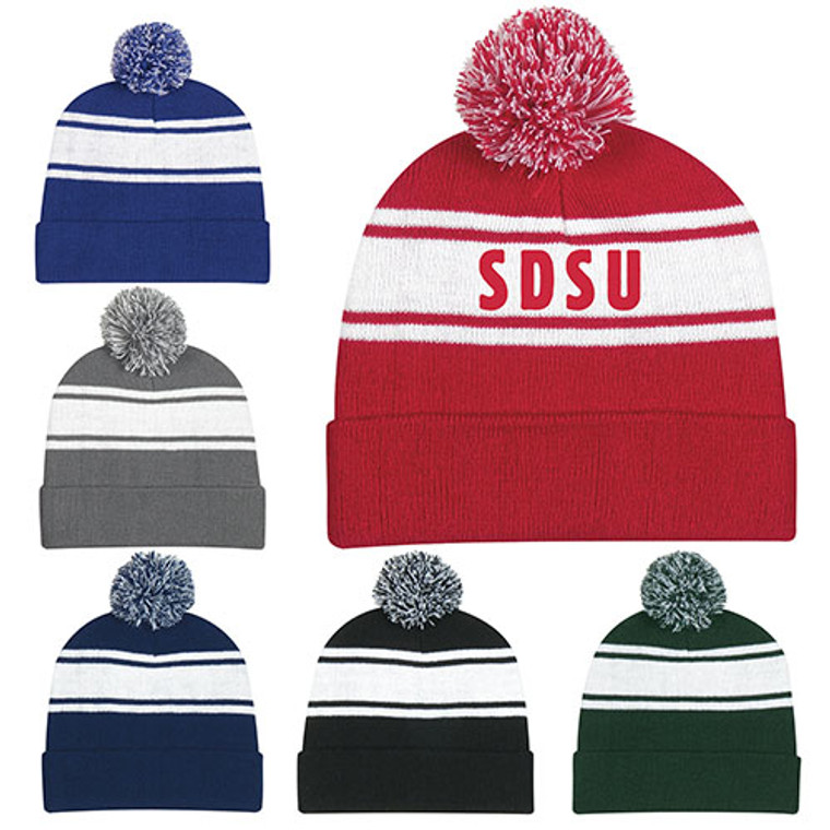 Varsity Knit Pom Beanie