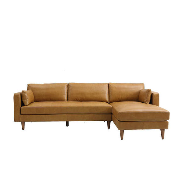 Madison Classic Tan 2-piece Top-Grain Leather Right-hand Facing Sectional