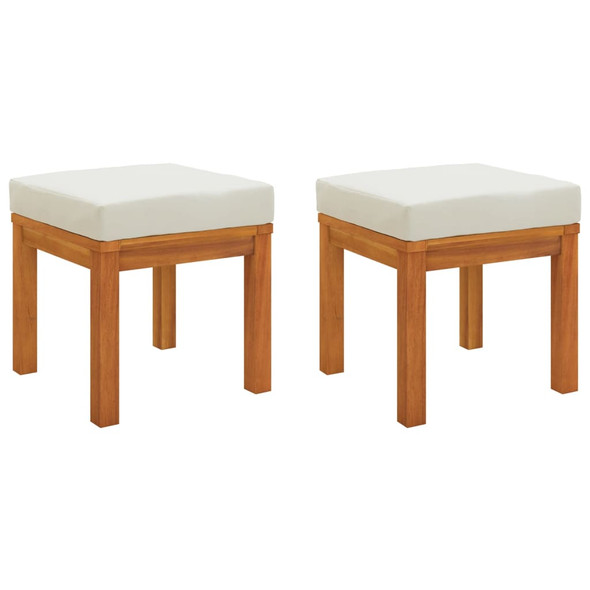 Garden Stools with Cushions 2 pcs 40x40x42 cm Solid Wood Acacia