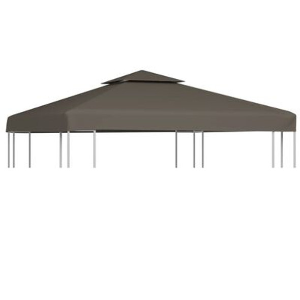 2-Tier Gazebo Top Cover 310 g/m² 3x3 m Taupe