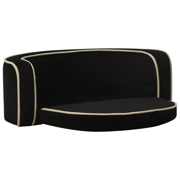 Foldable Dog Sofa Black 73x67x26 cm Plush Washable Cushion