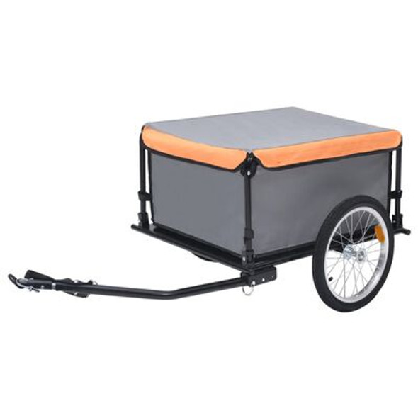 Bike Trailer Grey and Orange 65 kg