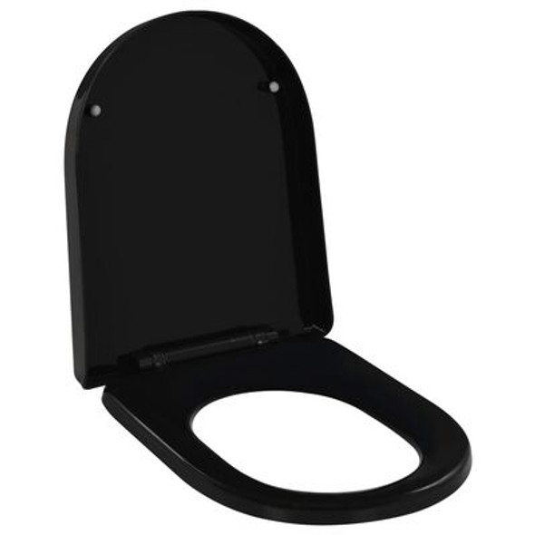 Soft-close Toilet Seat with Quick-release Design Black 46 x 36.5 cm (L x W)