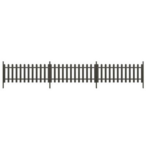 Picket Fence with Posts 3 pcs WPC 614x80 cm