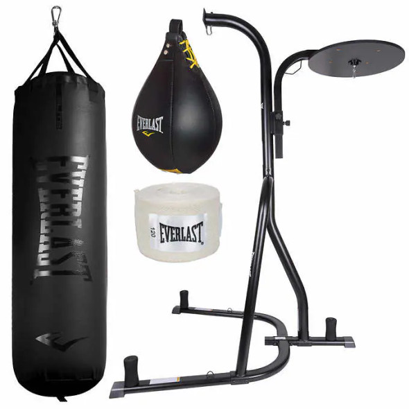 Everlast  100 lb. Heavy Bag, Stand, Speed Bag and Handwraps Kit