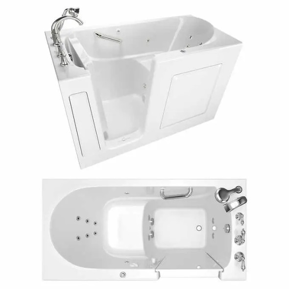 American Standard 30 in. × 60 in. Walk-in Bathtub with 13 Jet Whirlpool System, In-line Heater and QuickDrain