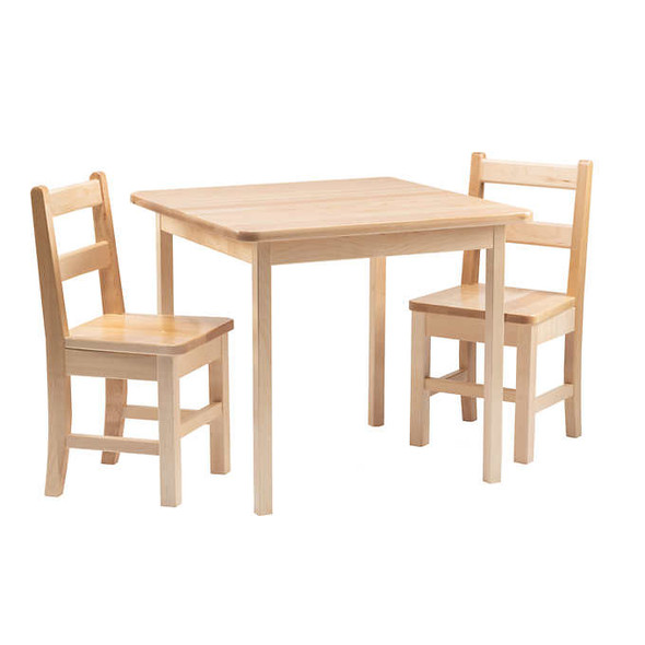 Poitras Solid Hardwood Square Table with 2 Chairs