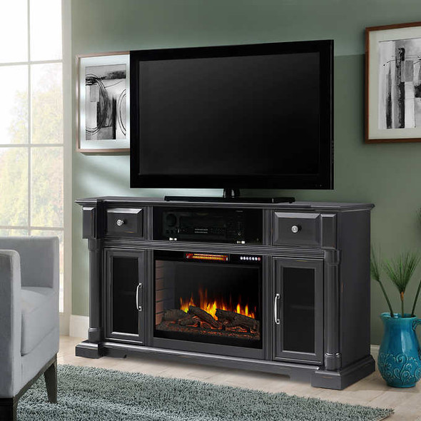 Muskoka Chesterbrook 152.4 cm (60 in.) Media Electric Fireplace with Bluetooth, Black