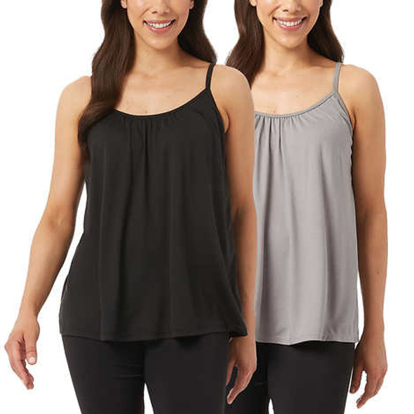 32 Degrees Women’s Cami with Built-In Bra, 2-pack