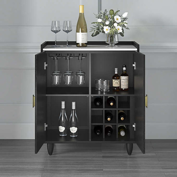 Loxley Rowe Julia 81.3 cm (32 in.) Black Bar Cabinet with Storage