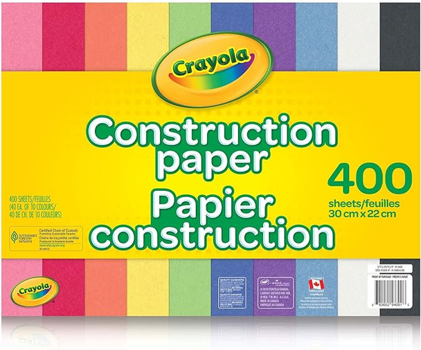 Crayola 400 Pages Construction Paper Pad, School and Craft Supplies, Teacher