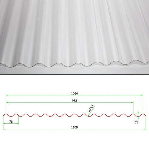 WEB - ROOFLITE ONDA 76/18 CRISTAL 0,9 MM. 1UV