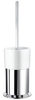 Outline Toilet Brush with Porcelain Glass Container In Polished Chrome / White Porcelain FK311P  in Polished Chrome