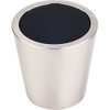 Black Crystal Center Knob 1 1/16''   TK129  in Brushed Satin Nickel Shell