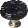 Glacier Black Round Knob with Satin Nickel Base R-213-SN