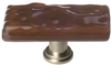 Skinny Glacier Woodland Brown Long Knob with Satin Nickel Base SLK-209-SN