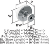 Factor 1-1/4'' diam Cabinet Knob BP36780