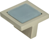 Spa Blue Square Knob 1 3/8'' Brushed Nickel 230-BLU-BRN