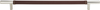 Zanzibar Brown Leather Pull 11 5/16'' cc Polished Chrome 282-OW-CH