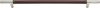 Zanzibar Brown Leather Pull 11 5/16'' cc Polished Chrome 282-OW-CH