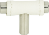 Zanzibar White Leather Knob 1 7/8'' Polished Chrome 288-WT-CH