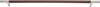 Zanzibar Brown Appliance Pull 17'' cc Leather Polished Chrome AP05-OW-CH