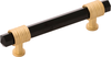 Chrysalis Collection Pull 3-3/4'' cc Brushed Golden Brass with Opaque Black Glass Finish B076306GB-BGB