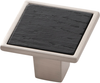 Fuse Collection Knob 1-7/16'' Square Satin Nickel with Black Wood Finish B076617WB-SN