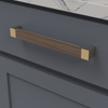 Fuse Collection Pull 8-13/16'' cc Brushed Golden Brass with Walnut Finish B076623WN-BGB