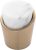 Firenze Collection Knob 1-1/4'' diam White Marble with Champagne Bronze Finish B077038MW-CBZ