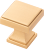 Brownstone Collection Knob 1-1/8'' Square Brushed Golden Brass Finish B077458-BGB