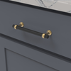 Ostia Collection Pull 5-1/16'' cc Matte Black and Brushed Golden Brass Finish B077524-MBBGB