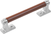 Reserve Collection Pull 5-1/16'' cc Satin Nickel with Brown Leather Finish B077980LRSN