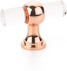 Lumiere Transitional T-Knob, Adjustable Clear Acrylic, Polished Rose Gold, 2'' 411-PRG