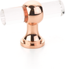 Lumiere Transitional T-Knob, Adjustable Clear Acrylic, Polished Rose Gold, 2'' 411-PRG