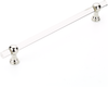 Lumiere Transitional Appliance Pull, NON-Adjustable Clear Acrylic, Polished Nickel, 12'' cc 412-PN