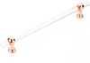 Lumiere Transitional Appliance Pull, NON-Adjustable Clear Acrylic, Polished Rose Gold, 12'' cc 412-PRG