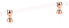 Lumiere Transitional Pull, Adjustable Clear Acrylic, Polished Rose Gold, 6'' cc 416-PRG