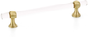Lumiere Transitional Pull, Adjustable Clear Acrylic, Satin Brass, 6'' cc 416-SB