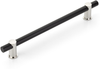 Foncé Appliance Pull, NON-Adjustable, Matte Black bar/Polished Nickel stems, 12'' cc 422-MB/PN