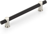 Foncé Bar Pull, NON-Adjustable, Matte Black Bar/Polished Nickel stems, 6'' cc  426-MB/PN