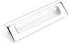 Finestrino Pull, Angled Rectangle, Polished Chrome, 160 mm cc 451-26