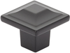 Menlo Park Knob, Square, Matte Black, 1-1/4'' 530-MB