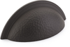 Atherton Cup Pull, Hammered, Plain Edge, Oil Rubbed Bronze, 3'' cc 573-10B