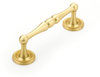 Atherton Pull, Knurled Footplates, Satin Brass, 4'' cc 576-SB