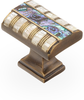 Fair Isle Knob, Rectangle, Imperial Shell, Mother of Pearl, Aged Dover, 1-1/4'' x 7/8'' 654-AD